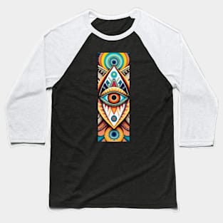 Tribal pattern adorns a Baseball T-Shirt